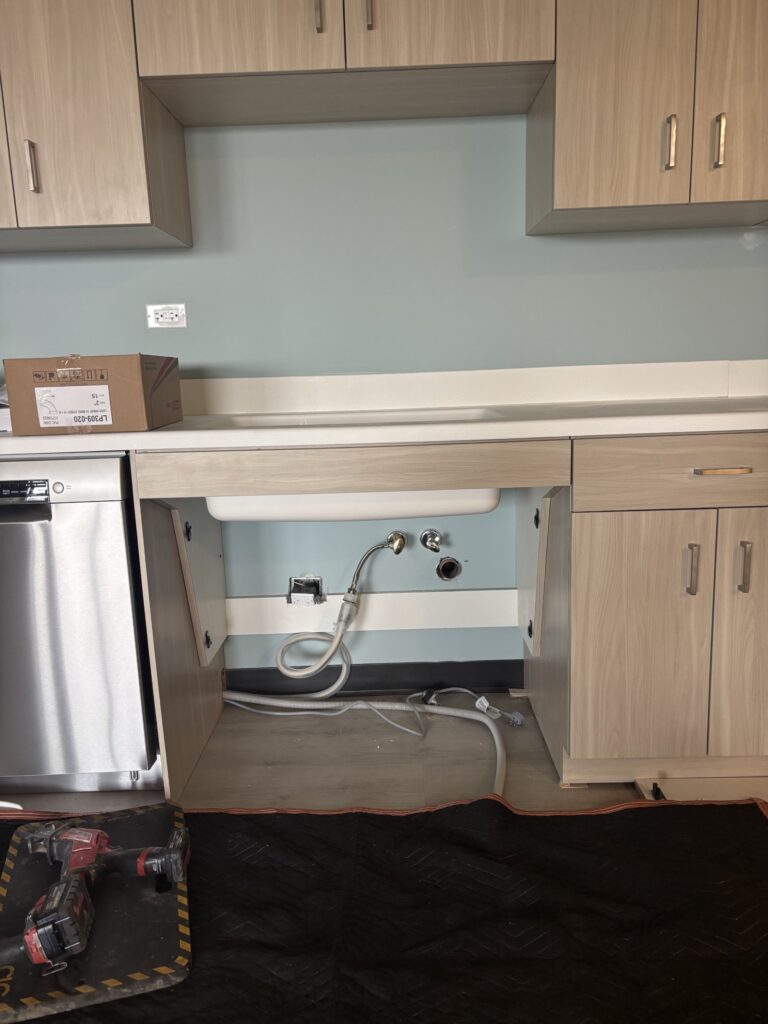 before installation kitchen for handicap, northbrook commercial, offices